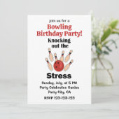 Invitation Fête d'anniversaire Bowling Strike Knockout le Str (Debout devant)