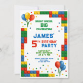 Invitation Fête d'anniversaire Bright Block (Devant)