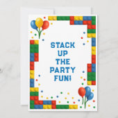 Invitation Fête d'anniversaire Bright Block (Dos)