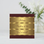 Invitation Fête d'anniversaire Brown & Gold Fabuleuse 50 ans (Debout devant)