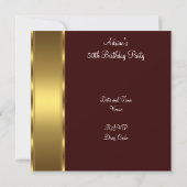 Invitation Fête d'anniversaire Brown & Gold Fabuleuse 50 ans (Dos)