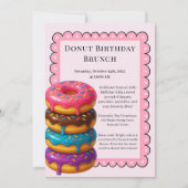 Invitation Fête d'anniversaire Brunch | Crêpes & Donuts (Devant)
