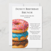 Invitation Fête d'anniversaire Brunch | Crêpes & Donuts (Devant)