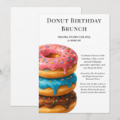 Invitation Fête d'anniversaire Brunch | Crêpes & Donuts (Devant / Derrière)