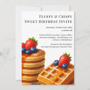 Invitation Fête d'anniversaire Brunch   Crêpes et gaufres 