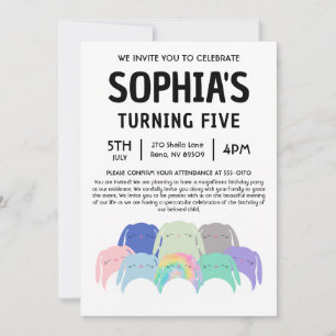 Invitation Fête d'anniversaire Bunny Squishmallow