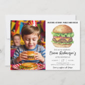 Invitation Fête d'anniversaire Burger Aquarelle (Devant)