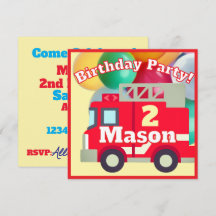 Fête d'anniversaire camion de pompiers Emoji