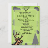 Invitation Fête d'anniversaire camouflage de chasseur de cerf (Devant)