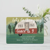 Invitation Fête d'anniversaire Camper Art Vintage (Debout devant)