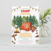Invitation Fête d'anniversaire camping (Debout devant)
