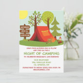 Invitation Fête d'anniversaire Camping en plein air (Debout devant)