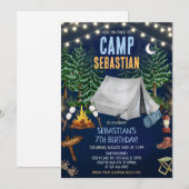 Invitation Fête d'anniversaire Camping Sauvage (Devant / Derrière)