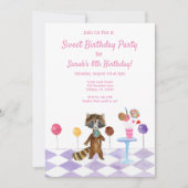 Invitation Fête d'anniversaire Candy Aquarelle (Devant)