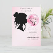Invitation Fête d'anniversaire Candy Dream Bubblegum Rose (Debout devant)
