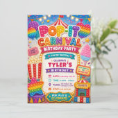 Invitation Fête d'anniversaire Carnaval Pop-It (Debout devant)