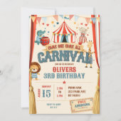 Invitation Fête d'anniversaire Carnaval Venez Tous (Devant)