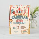 Invitation Fête d'anniversaire Carnaval Venez Tous (Debout devant)
