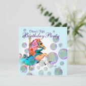 Invitation Fête d'anniversaire Carousel Pony Girls (Debout devant)
