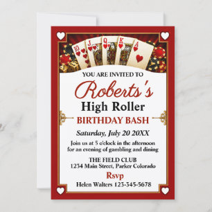 Invitation Fête d'anniversaire Casino Night