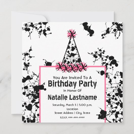 Invitation Fête d'anniversaire - Casquette du Black Paint Spl (Devant)