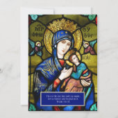 Invitation Fête d'anniversaire catholique vitrail (Dos)