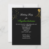 Invitation Fête d'anniversaire Célébration Vert Citron Doré P (Dos)