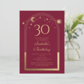 Invitation Fête d'anniversaire céleste Ed Gold 30 ans (Debout devant)