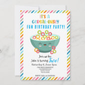 Invitation Fête d'anniversaire céréales-ement amusante (Devant)