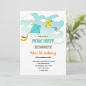 Invitation fête d'anniversaire cerf-volant (Debout devant)