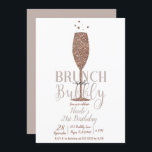 Invitation Fête d'anniversaire Champagne Brunch et Bubbly Ros<br><div class="desc">Customisez pour tout événement.</div>