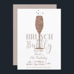 Invitation Fête d'anniversaire Champagne Brunch et Bubbly Ros<br><div class="desc">Customisez pour tout événement.</div>