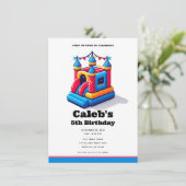 Invitation Fête d'anniversaire château gonflable pour enfants (Debout devant)