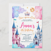 Invitation Fête d'anniversaire Château Princesse (Devant)
