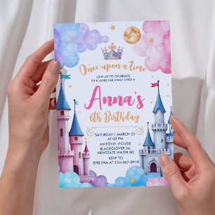 Invitation Fête d'anniversaire Château Princesse