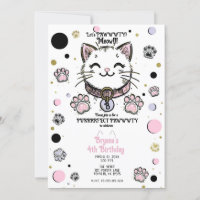 Fête d'anniversaire chaton rose violet or Kitty Ca