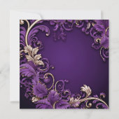 Invitation Fête d'anniversaire chaussure dorée violette pour (Dos)