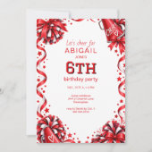 Invitation Fête d'anniversaire Cheer rouge (Devant)