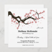 Invitation Fête d'anniversaire Cherry Blossom (Devant / Derrière)