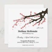 Invitation Fête d'anniversaire Cherry Blossom (Devant / Derrière)