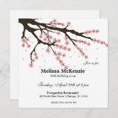Invitation Fête d'anniversaire Cherry Blossom (Devant / Derrière)