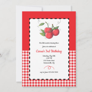 Invitation Fête d'anniversaire Cherry Sweet