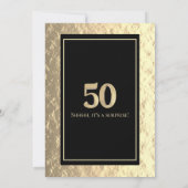 Invitation Fête d'anniversaire Chic 50 & Fabuleuse Or (Dos)