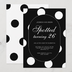 Invitation Fête d'anniversaire chic à pois 26 ans