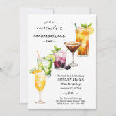 Invitation Fête d'anniversaire Chic Cocktails & Conversations (Devant)