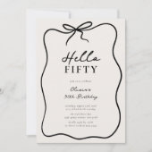 Invitation Fête d'anniversaire Chic Hello Fifty' 50 ans (Devant)