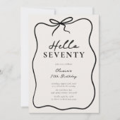 Invitation Fête d'anniversaire chic Hello Seventy 70 ans (Devant)
