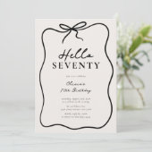 Invitation Fête d'anniversaire chic Hello Seventy 70 ans (Debout devant)