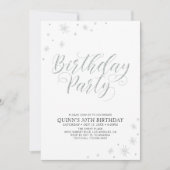 Invitation Fête d'anniversaire chic moderne argenté pour adul (Devant)