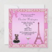 Invitation Fête d'anniversaire Chic Pink Paris Damask Corset (Dos)
